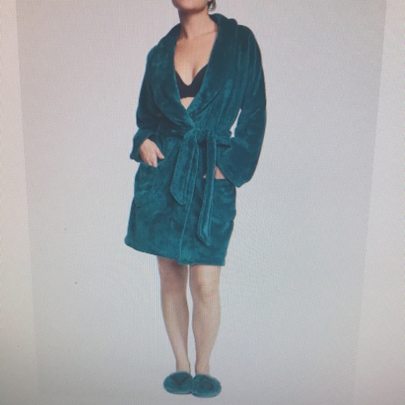 Victoria’s Secret closed toe Faux Fur slipper deepest green medium New - Picture 3 of 6